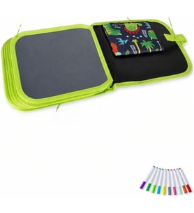 Lexroo Silinebilir Doodle Çizim Defteri, Dinozor Temalı, 6 Sayfa, 6 Kalem ve 2 Silme Bezi Dahil