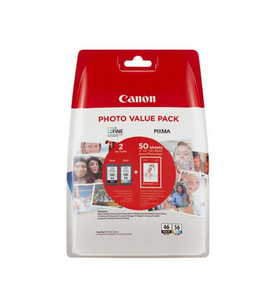 Canon PG-46/CL-56 Siyah ve Renkli Orjinal Multi Paket Kartuş + Fotoğraf Kağıdı Hediyeli