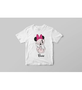 Utangaç Minnie Mouse Tişörtü ( Çocuk - Büyük ) Kişiye Özel