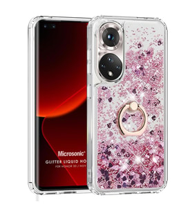 Microsonic Honor 50 Kılıf Glitter Liquid Holder Pembe (Pembe)