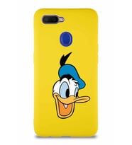 Oppo A12 Soft Premier Kapak Donald Duck-A Tasarımlı Silikon Kılıf - Sarı (Şeffaf)