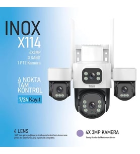 INOX 3+3+3MP PTZ Speed Dome Wıfı Kablosuz IP Kamera INOX-X114 PTZ