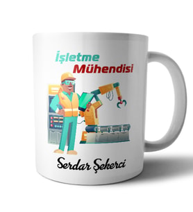 İşletme Mühendisi isme özel Meslek kupa bardak