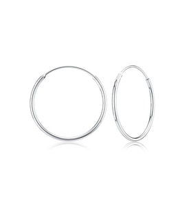 Gümüş 18 mm ince taşsız halka küpe