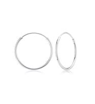 Gümüş 18 mm ince taşsız halka küpe