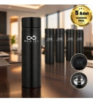 Logonuza Özel 5 Adet 5338 Dijital Süzgeçli Çelik Termos 450 ml Kurumsal Termos