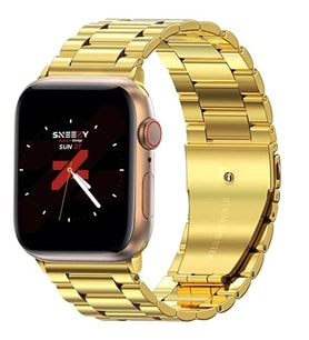 Apple Watch 38mm 40mm 41mm Watch Seri 3 4 5 6 7 Se Uyumlu Ironweft Döküm Çelik Metal Kordon (Gold)
