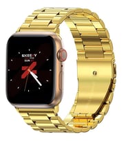 Apple Watch 38mm 40mm 41mm Watch Seri 3 4 5 6 7 Se Uyumlu Ironweft Döküm Çelik Metal Kordon (Gold)