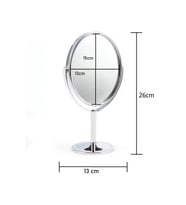 MCG  Oval Masaüstü Ayaklı 360° Dönebilen, İşyeri, Seyahat İçin Mini Krom Ayna 15X25CM