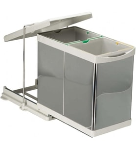 Steely 21200 Raylı Dolap Içi Çöp Kovası 14+14 Lt (28 Lt)