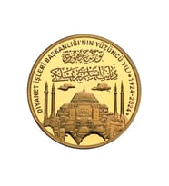 AgaKulche Diyanet İşleri Başkanlığı 100.Yılı Altın Kaplama Gümüş Sikke Coin