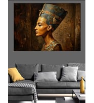 Antik Mısır Kraliçesi Nefertiti Portresi Dekoratif Kanvas - Mdf Ahşap Tablo