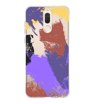 Huawei Mate 10 Lite Uyumlu Kapak Brush Stroke Tasarımlı Şeffaf Silikon Kılıf