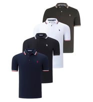 DÖRTLÜ SET T8594 DEWBERRY ERKEK T-SHIRT-SİYAH-BEYAZ-LACİVERT-HAKİ (Karışık)
