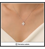 925 Ayar Gümüş Minimal Mantar Kolye