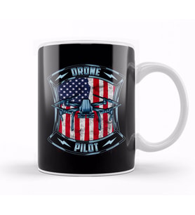 Patriotic Drone Pilot America USA Droning Kupa Bardak Porselen