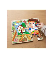 Resim Yapan Mutlu Çocuk Tasarımlı 24 Parça Ahşap Çocuk Puzzle MPK0909