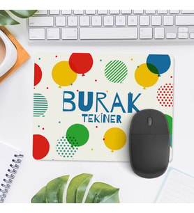 Balon Desenli İsme Özel Mousepad