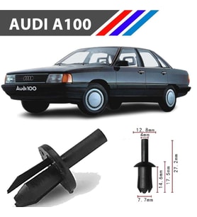 Audi A100 Davlumbaz Klipsi N-038-501-2 M1696-7 25 Adet