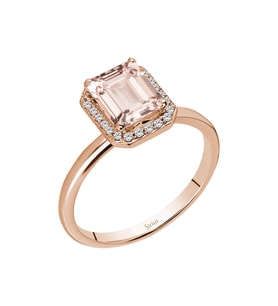 Pırlanta ve Emerald Kesim Morganite Yüzük 0731R0037