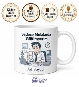 Sadece Molalarda Gülümseyen Kurumsal Hayat Savaşçısı Kupa Bardak Hediye