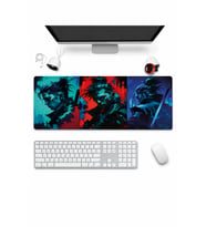 SonicTouch Klavye Mousepad 32x70cm Dikişsiz Pürüzsüz Sıvı Geçirmez Kaymaz Taban Neon Samurai