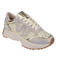 Sms Taş Detaylı Dantelli Kadın Spor Ayakkabı Sneaker SMS-83125 BEJ TAŞLI