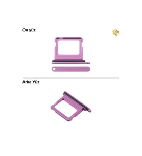 iPhone 16 Sim İç Yuvası Tepsisi Aparatı Çekmecesi Kart Yuvası Tray Tekli (Pembe)