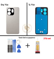 Infinix Smart 9 Titanyum Uyumlu Arka Kapak + Yapıştırıcı ve Vida Seti Arka Cam Batarya Pil Kapağı