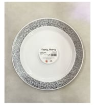 Nedi Özel Günler Plastik Tabak Gümüş Varaklı 18Cm 6Lı