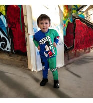 Mickey Mouse çocuk spor eşofman takımı pamuklu kumaş şardonlu (STD)