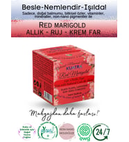 Kuatra Red Marigold Doğal İçerikli Nemlendirici - Antioksidan Işıltı Veren Balm (Ruj - Allık - Göz Farı) 7ml