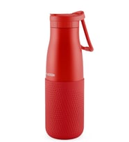 Puccon Kırmızı 500 ml Çelik Okul Matarası - Silikon Gövdeli (Nokta) Çelik Termos - 50024