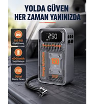 Şarjlı Kablosuz Hava Pompası – 150 PSI Basınç, LED Ekran ve 6000mAh Batarya
