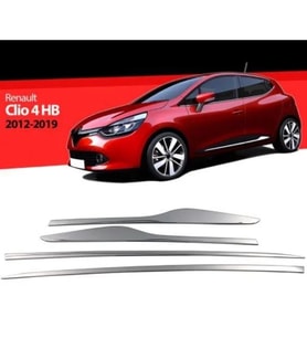 Renault Clio Uyumlu 4 Yan Kapı Çıtası 2012-2018 Paslanmaz Çelik Parça