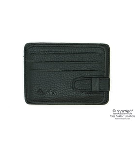Hakiki Deri Kartlık  İsme Özel Kartlık  11x8  TM 100-2 Hediyelik Kartlık (Siyah-Gri)