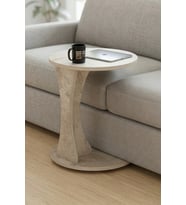 Yan Sehpa Modern C Sehpa Minimal Tasarım Yuvarlak Orta Sehpa Salon Koltuk Yanı 6097 Atlantik