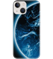 Iphone 13 Uyumlu Kılıf Silikon Desen Exclusive Blue Planet 1610