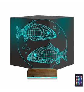 Luvivia Balık Fanus 3D Lamba - Masa Gece Lambası