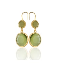 Kadir Jewellery 22 Ayar Altın Kaplama Kadın Taşlı Küpe -El İşçiliği Ve Hipoalerjenik Küpe