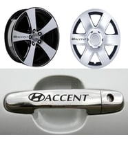 Accent Kapı Kolu Jant Sticker (10 Adet) Etiket Yapıştırma Z4