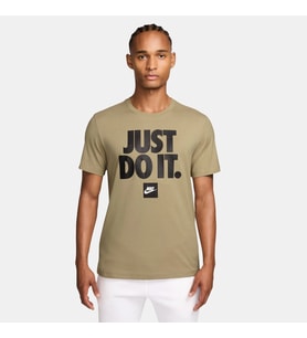 Sportswear Fran JDI Verbiage Erkek Kahverengi Günlük Stil Tişört