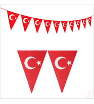 Ayyıldız Üçgen Bayrak Flama Seti, 2.2 mt (Standart)