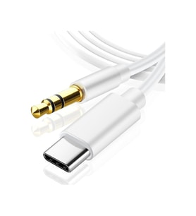 Samsung Xiaomi Uyumlu Aux Kablosu Type-c To Jack Çevirici Dönüştürücü Beyaz Bluetooth Gerektirmez