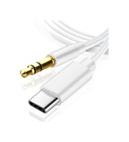 Samsung Xiaomi Uyumlu Aux Kablosu Type-c To Jack Çevirici Dönüştürücü Beyaz Bluetooth Gerektirmez