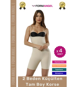 #Korse Lazer Kesim Kaymayı Önleyen Doku Dikişsiz İz Göstermeyen Toparlayıcı Tam Boy Korse - 4 Adet