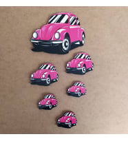 AHŞAP DUVAR SÜSÜ VOSVOS (Pembe)