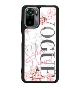 Xiaomi Redmi Note 10 - 10s Uyumlu Mermerli Sakura Vogue Tasarımlı Glossy Telefon Kılıfı