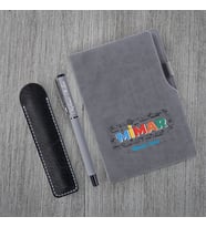 Kişiye Özel UV Baskılı Mimar Temalı Gri Defter & Gri Roller Kalem Seti