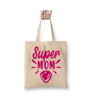 Supermom Süperanne Anneler Günü 05 Beyaz Bez Çanta Uzun Saplı Alışveriş Çantası Plaj Çantası